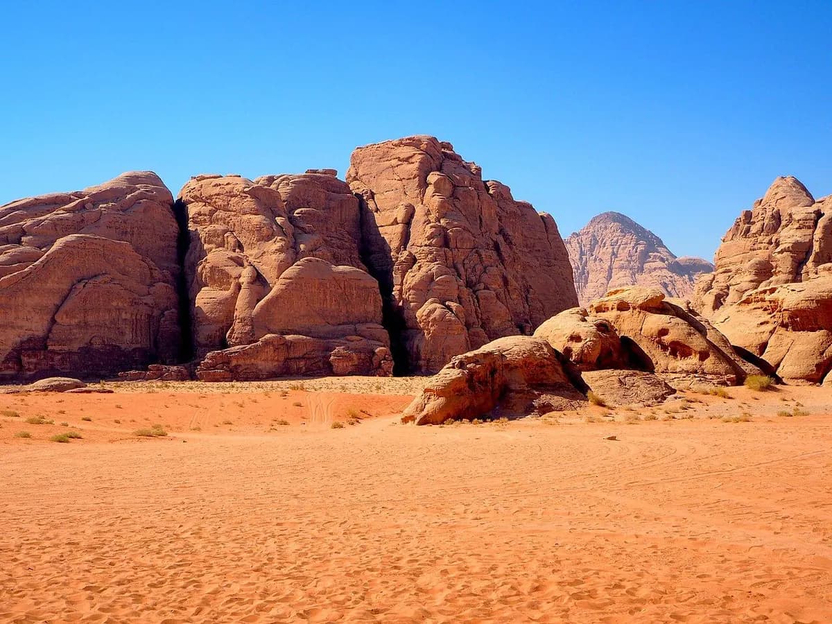 Paisaje del desierto de Wadi Rum en Jordania